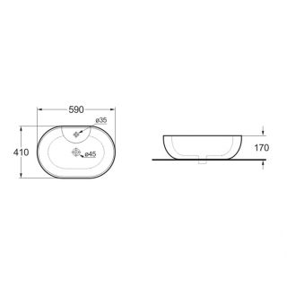 Раковина Vincea VBS-116 59 см белая